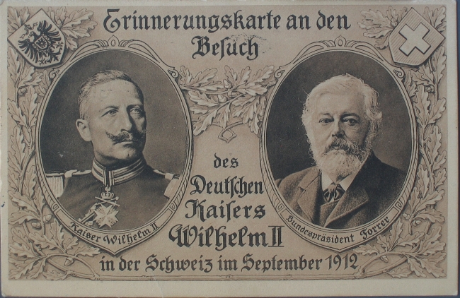 Bern, Erinnerungskarte an den Besuch des Deutschen Kaisers Wilhe
